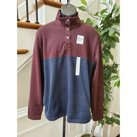 Sonoma Men's Blue & Maroon 100% Polyester Long Sleeve Supersoft Sweater Size XL - Picture 12 of 12